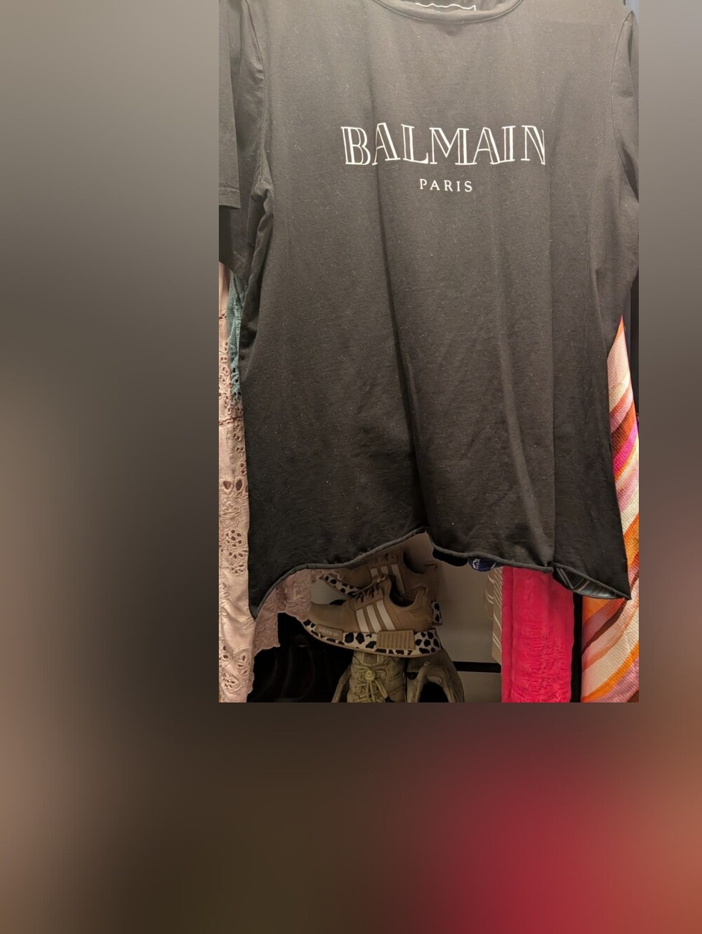 Crop Top Balmain Black print Size Large Woman's